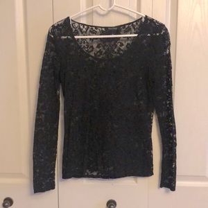White House Black Market Lace Shirt - Medium